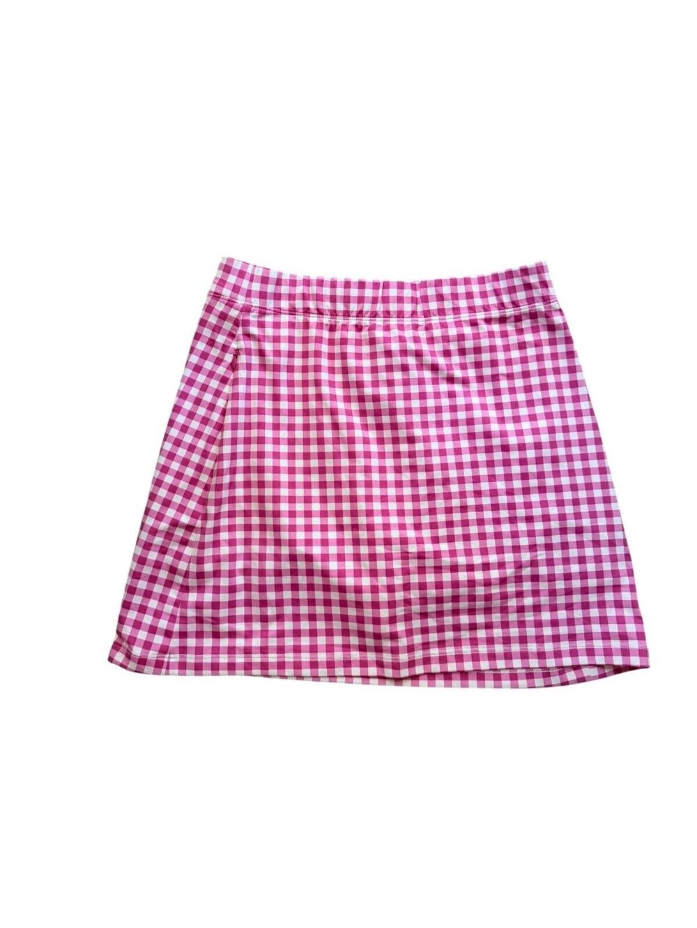 J.McLaughlin Pink White Gingham Skort Women's XS Pull-On Stretch Golf Tennis